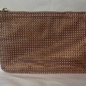 Madden Girl Pink and Gold Rhinestone Clutch